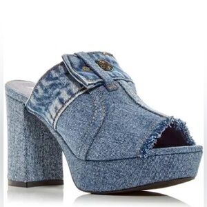 Jeffrey‎ Campbell Magda Denim Platform Sandal Size 5